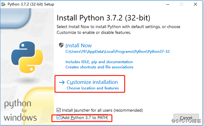 Win10 安装Python3.7