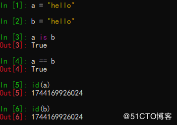 Python中 is 和 == 区别