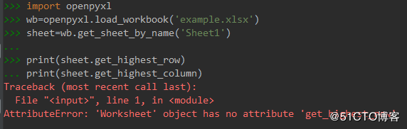 python3 调用get_highest_row()错误